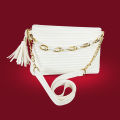 Ladies Bags, white purse golden chain design for women tote bags. 