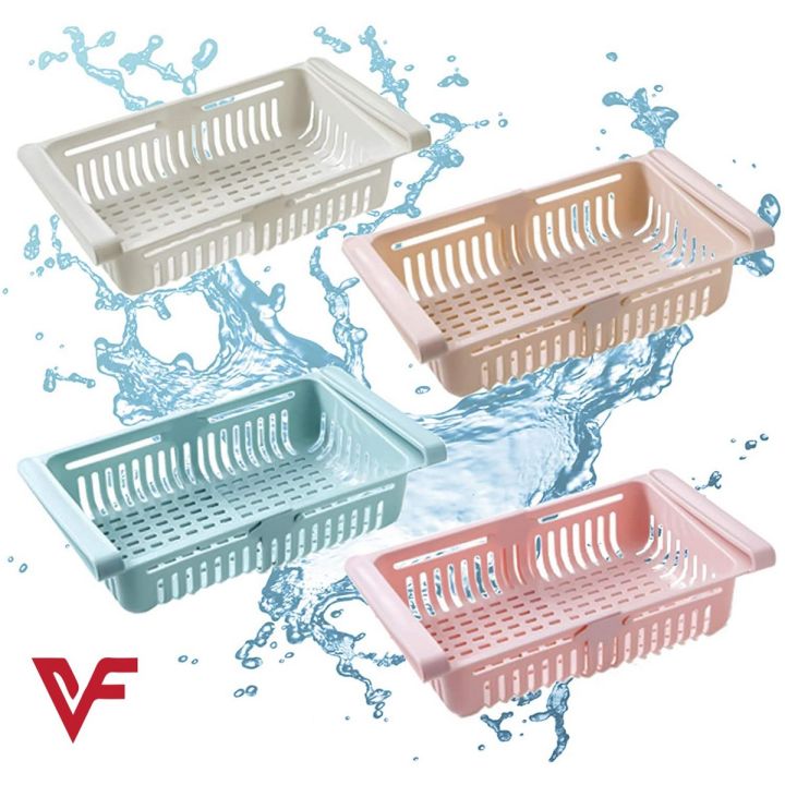 Stretchable Fridge Organizer Adjustable Storage Shelf Drawer Basket Fresh Spacer Layer Refrigerator Organizer for Candy Fruit - 2 pc