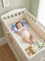 Soft Memory Foam Baby Pillow – Adjustable Head Shaping Cushion  Flat Head Prevention, Anti-Roll, Neck & Spine Support  Newborn Sleeping Positioner for Crib, Cot, Bed, Bassinet, Stroller & Car Seat – Breathable & Portable, Baby Safety Pillow. 