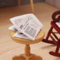 Miniature Newspaper Ornaments Scene Photo Prop 1/12 Dollhouse Newspaper for Household Bedroom. 