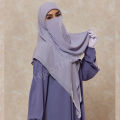 Marhaba Hijab - Women Premium Luxury Chiffon Georgette Square Scarf/Hijab with Half Niqab Patti Set - Soft and Lightweight- Suitable for All Seasons. 