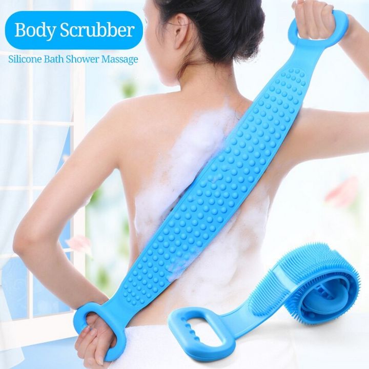 A&H Store Back Scrubber for Shower Silicone Body Brush 30 inches/76 cm Extra Long Exfoliating Body Scrubber With Handle for Men and Women Long Lasting and Easy to Clean