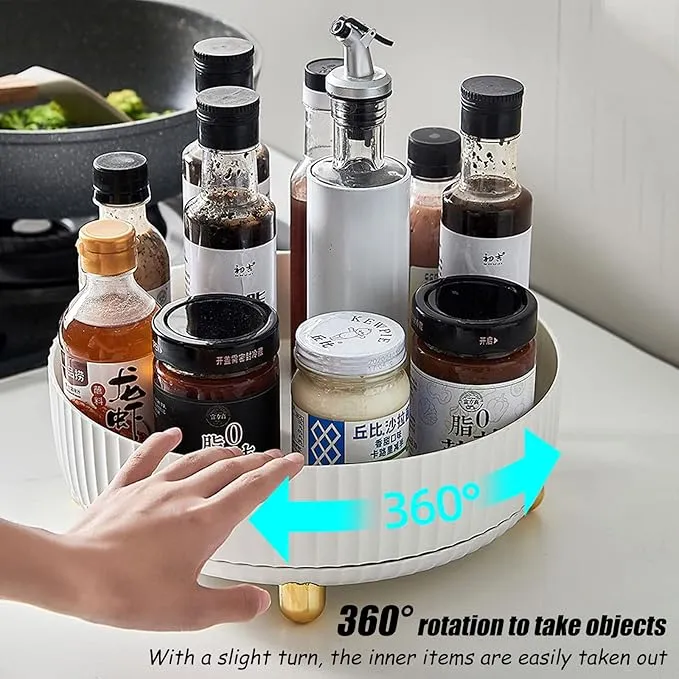 Kitchen Rotating Condiment Rack – 360 Degree Lazy Susan for Bottles ...