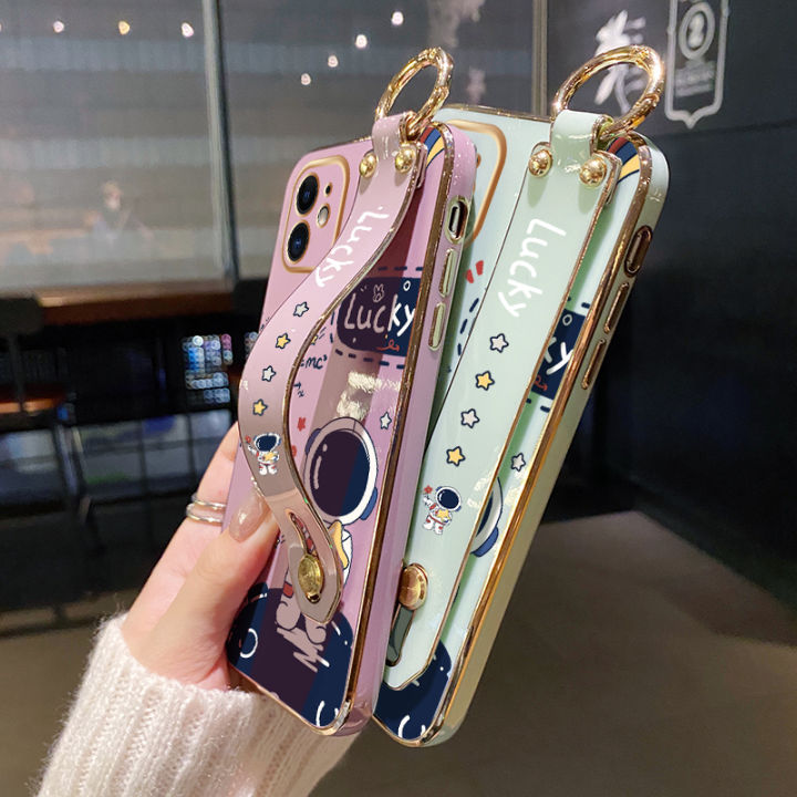 YIWESAN%20For%20Realme%203%20Pro%20Case%20With%20Wristband%20New%20Design%20Phone%20Case%20For%20Girl%20Women%20Thin%20Pattern%20Fashion%20Astronaut%20Shockproof%20Plating%20Silicone%20Casing%20Full%20Cover%20SoftCase%20Protection%20Cases%20-%20Image%206