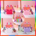 Unicorn Bag Pop Shoulder Bag Fidget Toys Push Bubble Children Toy Pop Keychain Wallet Coin Purse Silicone Crossbody Bag. 