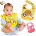 Baby Folding Plastic Rubber Baby Bib Napkin Washable & Waterproof Bib With Silicone Bowl Multicolor. 