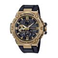 Casio G Shock GST-B100 Series Round Analog+Digital Gold Ion Plated Bazel World Time Stop Watch Hourly Time Signal Full Auto Calender (to year 2099) LED Light (Super Illuminator) Battery Level Indicator Power Saving Mobile Link Watch-GST-B100GB-1A9DR. 
