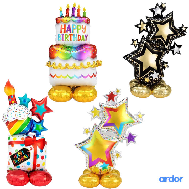 Happy Birthday Balloon, Standing Happy Birthday Balloons  Thickened Large Happy Birthday Foil Mylar Balloon for Birthday Party Baby Shower Decorations Supplies
