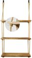 Solid Wood Rope Shelf DIY Wood Hanging Floating Shelves for Living Room Bedroom Bathroom Farmhouse Home Decor and Wall Storage (3 Tier, with Jute Rope). 