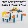 Kids Baby Boy Girl Blocks Lego Table Chair With Lights n Music 1-5 Years. 