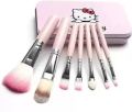 Hello Kitty Soft Makeup Brush Set - Pink (7 Pcs) with hello kitty print Box Pink, Foundation, Powder, Eye shadow, Brushes Set. 