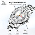 LouisWill Couple watch Fashion Quartz Watch Watches Steel Strap Watches 30M Waterproof Watch Large Number Dial Watches Luxury Design Watch Wristwatch With Calender Luminous Pointer. 
