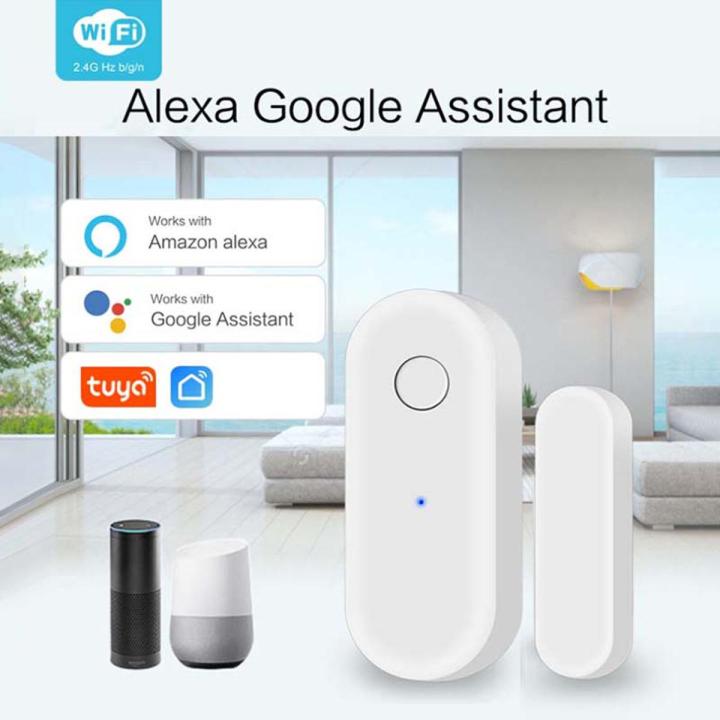 Tuya Smart WiFi Door Sensor Window Sensor Door Magnetic Alarm Detector Independent Magnetic Sensor Linked alarm with more sensors