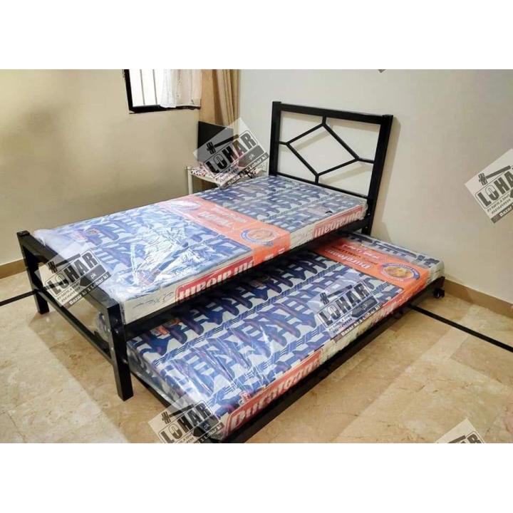 Metal%20Single%20Bed%20with%20Sliding%20Trundle%20Bed%20/%20Space%20Saving%20Day%20Bed%20with%20Folding%20Bed%20-%20Image%202