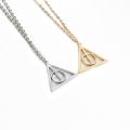 New Triangle 3 Color Movie Har-Ry Triangle Artifact Pendant Necklace Movie Trendy Jewelry Long Chain Dropshipping. 