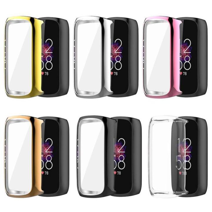 【2023NEW】Protective Case For Fitbit Luxe Screen Protector Watch Cover For Fitbit Luxe Watch Band Bumper Plating TPU Durable Case Shell