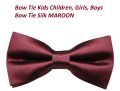 Imported Silk Bow Tie for Kids (Black Blue Brown Blue Grey White Red Maroon). 