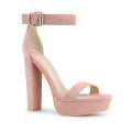 Women Fashion Stylish 4-Inch Block Heels Sandals in Vibrant Shades Ideal for Bridal Parties and Every Occasion - Easy to Walk and Comfortable Black, Orange, Shocking Pink, Light Pink, Green, Maroon, Brown, Skin Purple, Red, Blue, Yellow. 