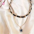 Double Layer Black Choker Necklace Pendant For Girls/women-MS Fashion House. 