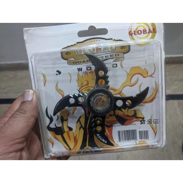 Anime Naruto Shuriken Asuma Logo Ninja Finger Ring Style Metal Alloy Hand Fidget Spinner Toy
