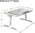 Adjustable Laptop Bed Table, Portable Lap Desk with Foldable Leg, Breakfast Tray for Eating, Notebook Computer Stand for Reading Writing on Bed Couch Sofa Floor. 