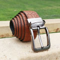 Double Sided Crocodile Style Men's Leather Belt. 