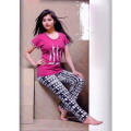 Fashion slim multi night trouser shirt with cute multi design for all women & girls. 