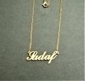 SADAF NAME NECKLACE LOCKET ; STAINLESS STEEL. 
