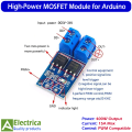 15A 400W MOSFET Trigger Switch Drive Module – High-Power PWM Regulator Control Panel for Arduino, Motor Speed, LED Dimmer & DIY Electronics by Electrica. 