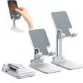 Foldable Adjustable Universal Mobile Stand for Phones and Tablets, Flexible Holder with Adjustable Height, Anti-Slip, Anti-Scratch Design, Compact and Portable for Study and Office Use. 