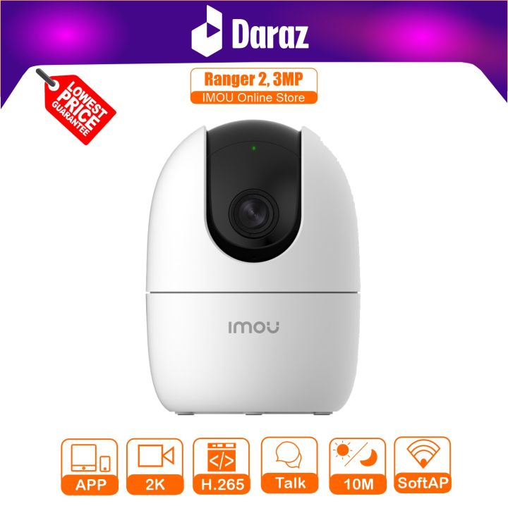 Dahua Imou Ranger 2 3MP 2K WIFI Camera  (IP Camera Wifi, IP CCTV Camera Mini, CCTV Wifi Camera, NVR Camera, Audio Camera)-CCTV WIFI camera price in Pakistan-Wifi camera-WIFI camera price in Lahore-cheap WIFI camera-Imou Official Store,