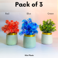 Pack of 3 Artificial Mini Plant Decoration Set – Elegant Home & Office Décor. 