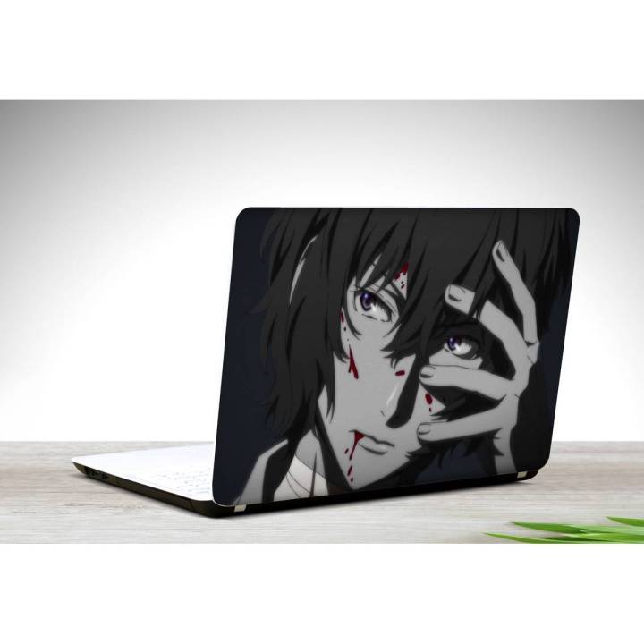 Dazai Osamu Bungou Stray Dogs Face Anime Laptop Back Skin Vinyl Stickers Decal,12 13 14 15 15.6 inches Notebook Laptop Skin Sticker for all Laptops