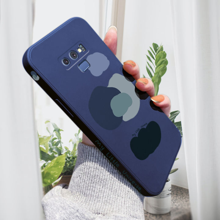 AMORVOR for Samsung Galaxy Note 9 Back Cover Color Mixture Clouds Side design Soft Case Liquid Silicone Phone Cases