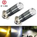 1 【Footprint】 Universal Dual Color Headlight Bulbs P15D-25-1 H6 PX15D LED T19 Motorcycle Hight-Yellow/Low-White(3000K/6000K) Plug&Play. 
