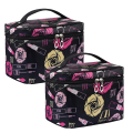 Women Portable Cosmetic Bag Cute Makeup Travel Case Multifunctional Make up Bag, Toiletry Bag Travel Bags for Women Girls (Flaming Lips). 