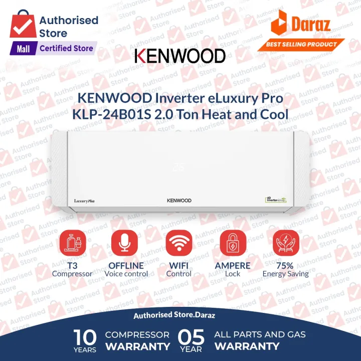 KENWOOD%202.0%20Ton%20DC%20Inverter%20AC%20%7C%20Luxury%20Series%20%7C%20T3%20Compressor%20%7C%2075%25%20Energy%20Efficient%20%7C%20Heat%20&%20Cool%20%7C%20Offline%20Voice%20Control%20%7C%20Ampere%20Lock%20Mechanism%20%7C%20Wi-Fi%20Function%20%7C%20100%25%20Copper%20%7C%2010%20Years%20Compressor%20&%205%20Years%20All%20Parts%20(PCB+Evaporator+Gas)%20Warranty%20-%20Image%202