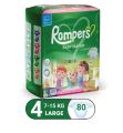 Rompers Baby Diapers Size 4 Large 7-15KG (80 Pcs Pack). 
