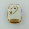 Honda City 2009-2021 TPU Remote Key - White/Gold-. 