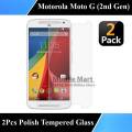 2Pcs Motorola Moto G (2nd Gen) XT1068 XT1072 XT1079 Tempered Glass Screen Protector Polish Glass Premium Quality Glass Protector For Moto G2 2nd Gen Dual-sim. 