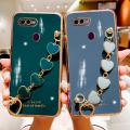 For OPPO A11k Back Cover with 3D Love Heart Wristband Chain Fashion Bracelet Shiny Plating Phone Case Soft Silicone Bumper Protective Cover. 