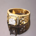 Fine Jewelry Mens Big Diamond 18k Gold Plated Ring Wedding Rings For Men. 