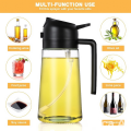 2 in 1 Oil Sprayer & Dispenser Bottle 500ML + FREE Hand Towel Combo | Kitchen Oil Spray Bottle for Cooking, Air Fryer, BBQ, Salad, Grilling | Glass Oil Mist Sprayer Reusable Anti-Leakage | Buy 1 Get 1 Free. 