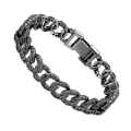 Hunts Best - Stainless Steel Crystal Stones Cuban Link Chain Bracelet for Boys - Punk Chain Bracelet for Men - Birthday Gift Bracelet for Eid and Boyfriend - Boys Bracelet Cuban Chain Link Bracelet - Stainless Bracelet for Gents.. 