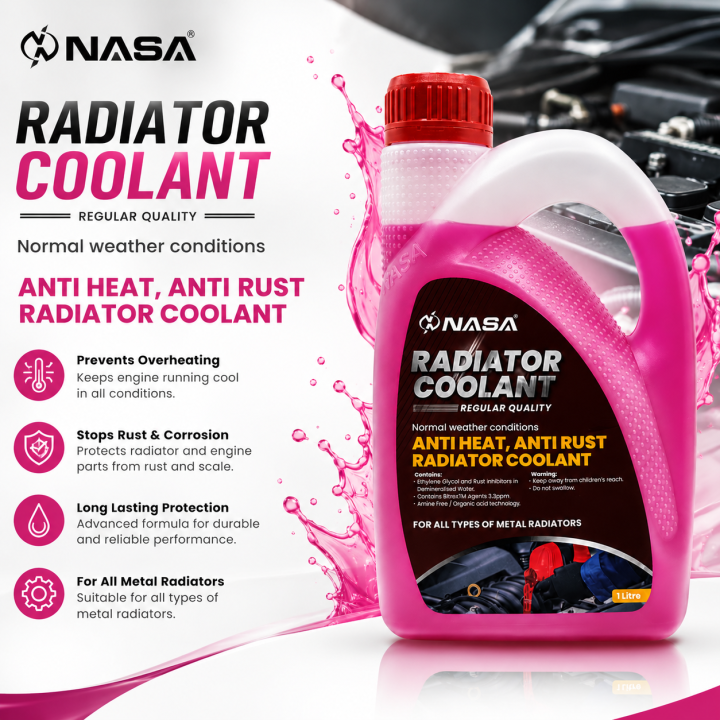 Nasa Radiator Cover NASA Radiator Coolant 1L Anti Heat & Anti Rust Engine Coolant for All ...