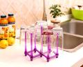 Folding Glass Stand Cup Holder Kitchen Accessories Home Storage Rack For Living Room. 