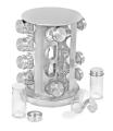Stainless Steel 16 pcs Jars Rotating Spice Jar Rack Set Seasoning Stand Holder Condiment Salt Pepper Shaker Kitchen Tools. 