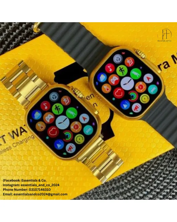 "X8%20Ultra%20Max%20Smart%20Watch%20Golden%20Edition%20Series%208%20%7C%20NFC,%20Bluetooth%205.2%20Calling,%20Wireless%20Charging%20%7C%20X8%20Ultra%20Max%20Watch%20with%20Customizable%20Wallpaper,%20IP67%20Water%20Resistant%20%7C%20High-Resolution%20TFT%20Display,%20Health%20&%20Fitness%20Tracking"%20-%20Image%203