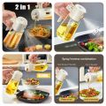 2 in 1 Oil Sprayer & Dispenser Bottle 500ML + FREE Hand Towel Combo | Kitchen Oil Spray Bottle for Cooking, Air Fryer, BBQ, Salad, Grilling | Glass Oil Mist Sprayer Reusable Anti-Leakage | Buy 1 Get 1 Free. 