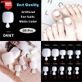 20pcs White Artificial Toe Full Cover Nails. 